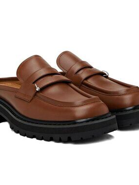 Marni Men’s Brown Leather Piercing 2.0 Chunky Sabot Loafers Size 41 (MSRP $935)
